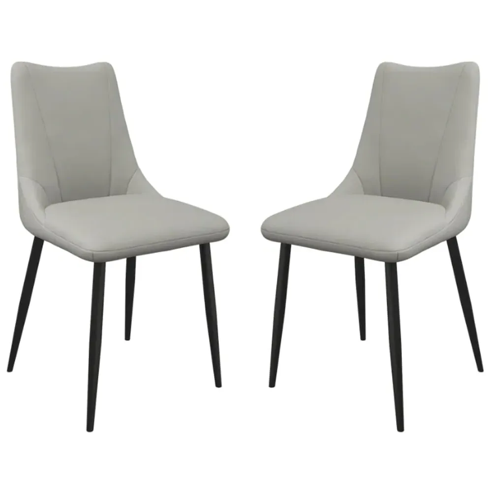 Zaria Dining Chairs in Pair - Taupe, Faux Leather image