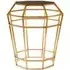 Zaria Drum Shaped Glass Top Side Table - Gold