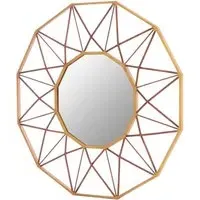 Zaria Geo Wall Mirror - Antique Gold, Metal