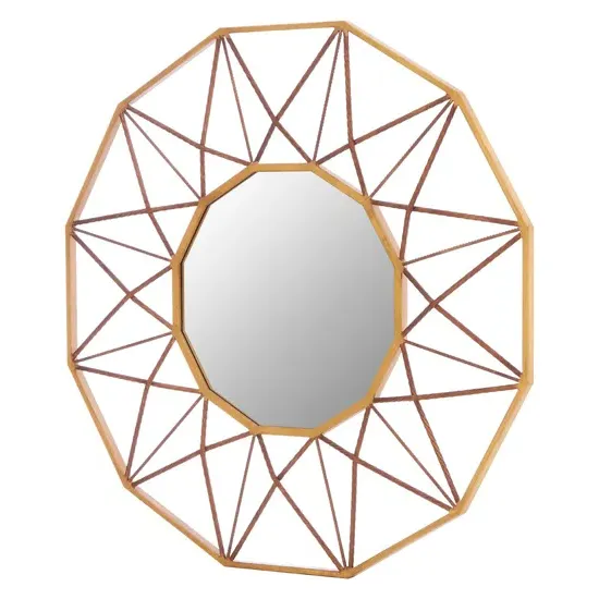 Zaria Geo Wall Mirror - Antique Gold, Metal image