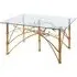 Zaria Glass Top Coffee Table with Bamboo Design - Gold
