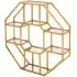 Zaria Hexagonal Wall Shelving Unit - Gold, Glass