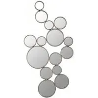 Zaria Large Multi Circle Wall Mirror - Antique Silver