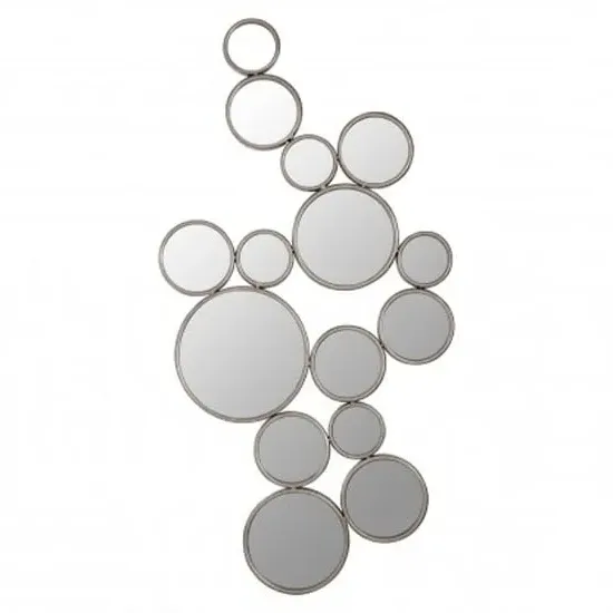 Zaria Large Multi Circle Wall Mirror - Antique Silver image