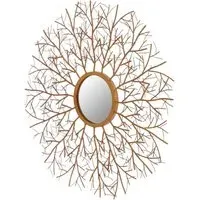 Zaria Twig Design Wall Mirror - Antique Gold