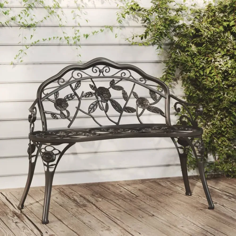 Zavino Outdoor Seating Bench - Black, Cast Aluminium product