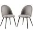 Zebulon Dining Chairs in Pair - Grey, Velvet