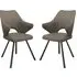 Zebulon Dining Chairs in Pair - Taupe, Leather