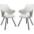 Zebulon Dining Chairs in Pair - White, Leather