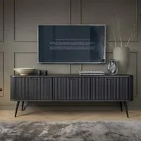 Zebulon TV Stand with 3 Doors - Black, Laminated Board alternate view