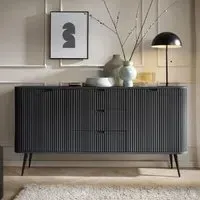 Zebulon Wooden Sideboard with 2 Doors and 3 Drawers - Black