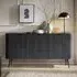 Zebulon Wooden Sideboard with 2 Doors and 3 Drawers - Black