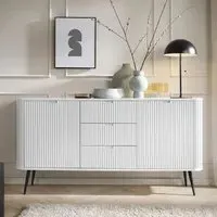 Zebulon Wooden Sideboard with 2 Doors and 3 Drawers - White