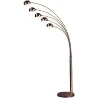Zeiss 5 Arched Lights Floor Lamp with EU Plug - Warm Copper, Metal