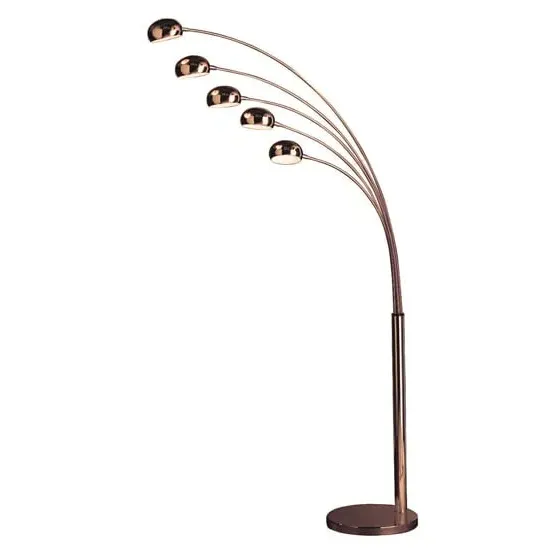 Zeiss 5 Arched Lights Floor Lamp with EU Plug - Warm Copper, Metal image
