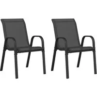 Zelaro Dining Chairs Pair - Black, Textilene alternate view