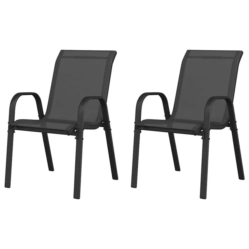 Zelaro Dining Chairs Pair - Black, Textilene product