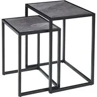 Zell Nest of 2 Tables - Grey, MDF Wood
