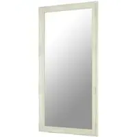 Zelman Rectangular Wall Mirror - White, Brushed Gold