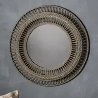 Zeneca Round Wall Mirror - Grey