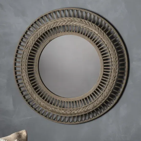 Zeneca Round Wall Mirror - Grey