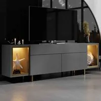 Zenith LED TV Stand with 2 Doors - Anthracite, Melamine alternate view