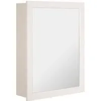 Zennor Mirrored Wall Cabinet with 2 Shelves - White, MDF