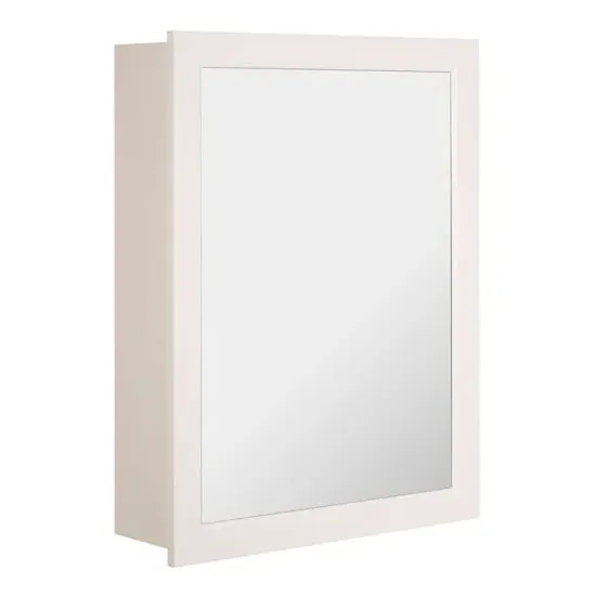 Zennor Mirrored Wall Cabinet with 2 Shelves - White, MDF image