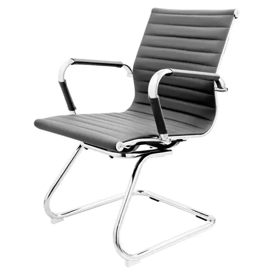 Zexa Dining Chair with Contoured Back - Grey, Faux Leather image