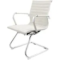 Zexa Dining Chair with Contoured Back - White, Faux Leather