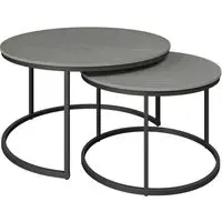 Zillah Nesting Coffee Tables - Grey, Sintered Stone Ceramic