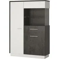 Zinger Left Handed Low Display Cabinet - Grey, MDF