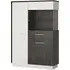 Zinger Left Handed Low Display Cabinet - Grey, MDF