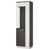 Zinger Right Handed Display Cabinet - Grey, Wood
