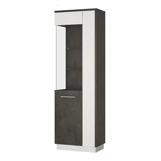 Zinger Right Handed Display Cabinet - Grey, Wood image