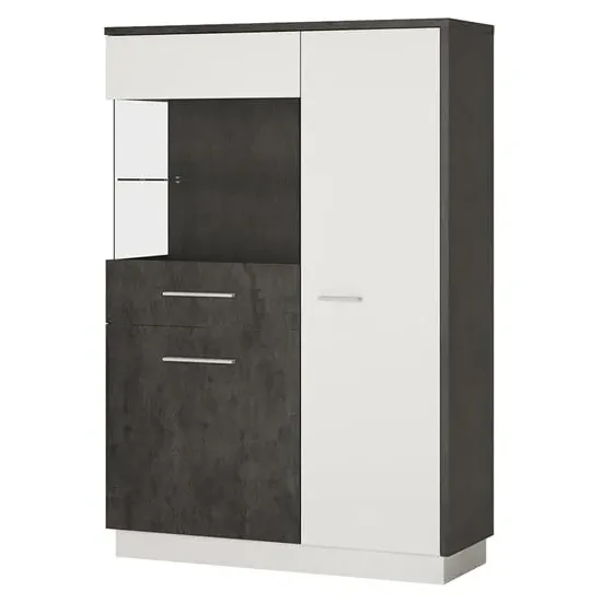 Zinger Right Handed Low Display Cabinet - Grey, Wood
