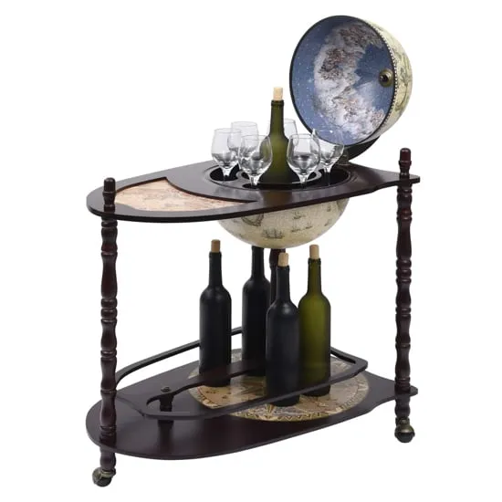 Zinnia Freestanding Globe Bar Cabinet - Green, Wood