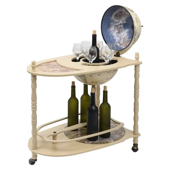 Zinnia Freestanding Globe Bar Cabinet - White, Wood image