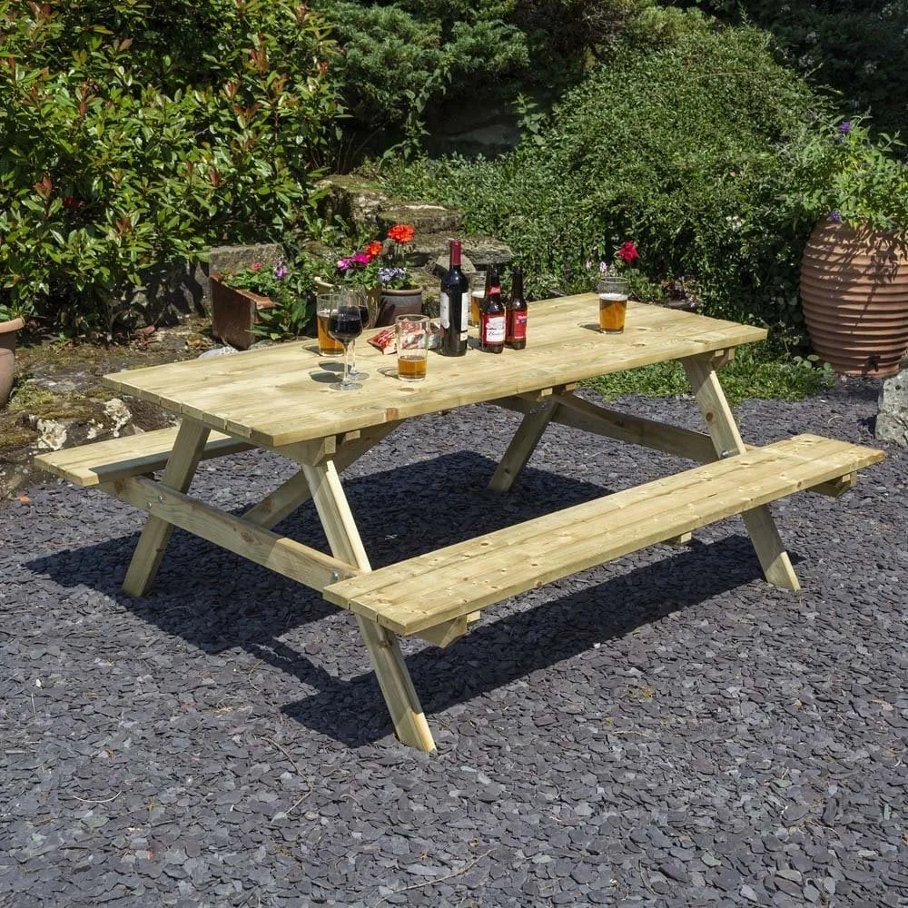 Zox Rectangular 8-Seater Picnic Table - Natural