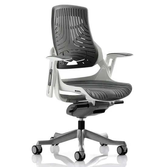 Zure Executive Office Chair with Arms - Grey, Elastomer