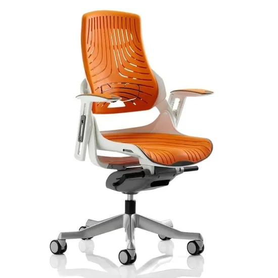 Zure Executive Office Chair with Arms - Orange, Elastomer