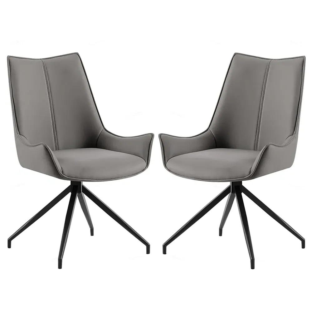 Zurich Dining Chairs - Grey, PU Leather image