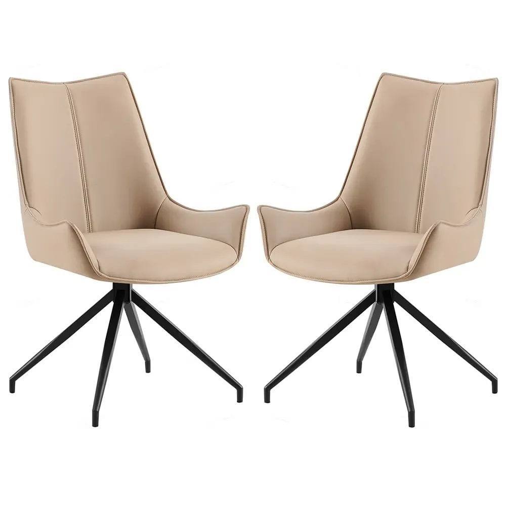 Zurich Dining Chairs - Mink, PU Leather