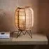 Zurich Natural Fabric Table Lamp - Black