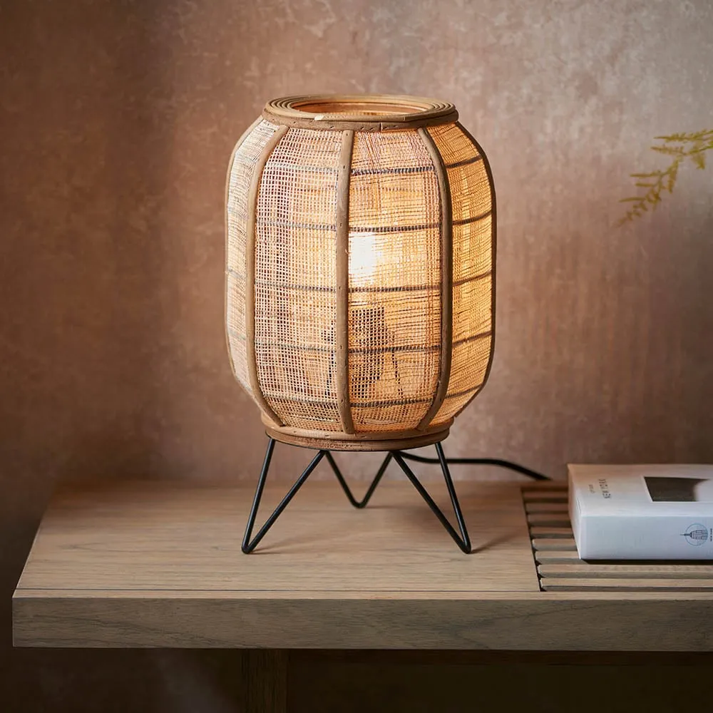 Zurich Natural Fabric Table Lamp - Black image