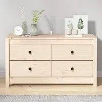 Zurich Pinewood Storage Cabinet with 2 Drawers - Brown