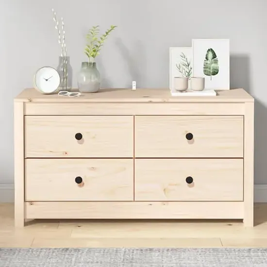 Zurich Pinewood Storage Cabinet with 2 Drawers - Brown image