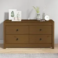 Zurich Pinewood Storage Cabinet with 2 Drawers - Honey Brown