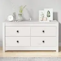 Zurich Pinewood Storage Cabinet with 2 Drawers - White
