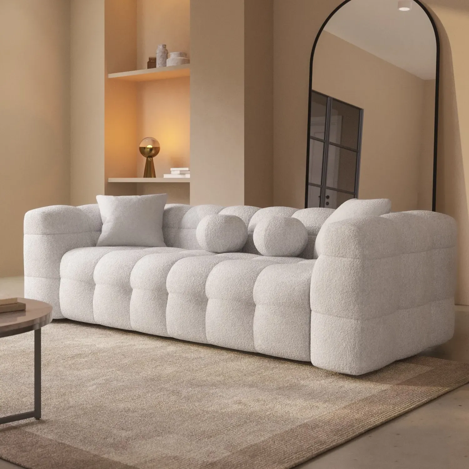 Cloud 3-Seater Sofa Tufted - Cream, Boucle alternate view